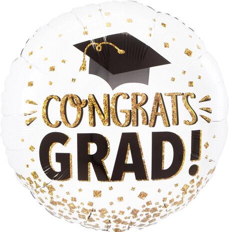 Mooideco - Congrats grad gold glitte - Geslaagd - 18 inch - S40 Anagram (1)