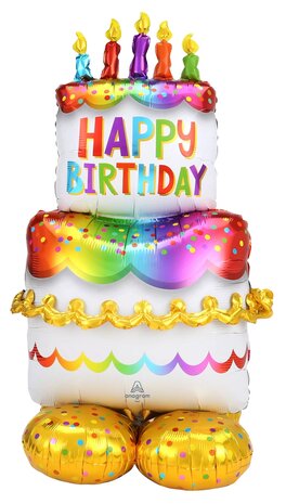 Mooideco - Airloonz - Birthday Cake - Happy Birthday - 53 inch - P70 Anagram