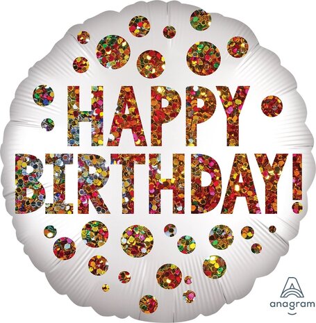 Mooideco - Satin Birthday Sequins - Happy birthday - 18 inch - S40 Anagram