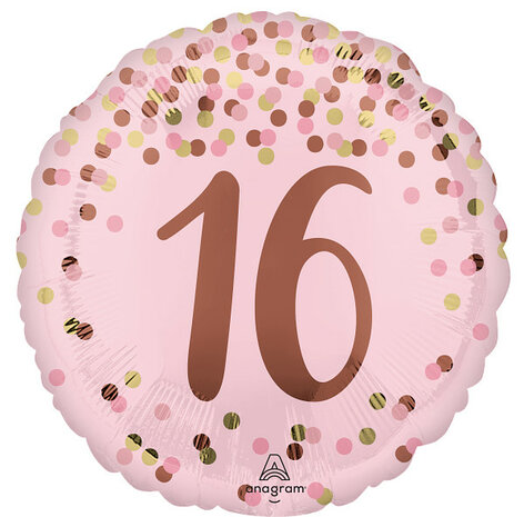 Mooideco - Pretty Pink Birthday - Happy birthday 16 jaar - 18 inch - Anagram