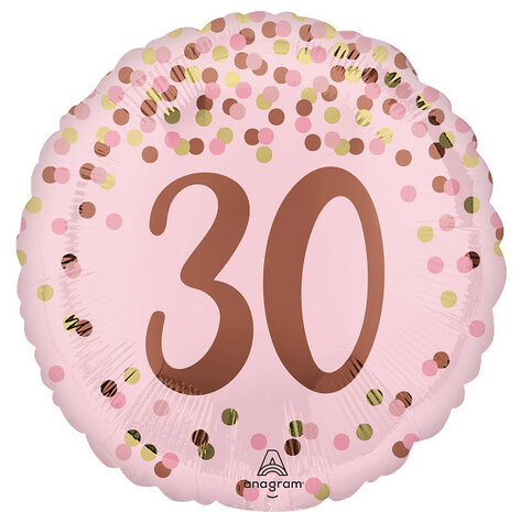 Mooideco - Pretty Pink Birthday - Happy birthday 30 jaar - 18 inch - Anagram