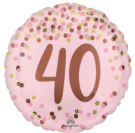 Mooideco - Pretty Pink Birthday - Happy birthday 40 jaar - 18 inch - Anagram