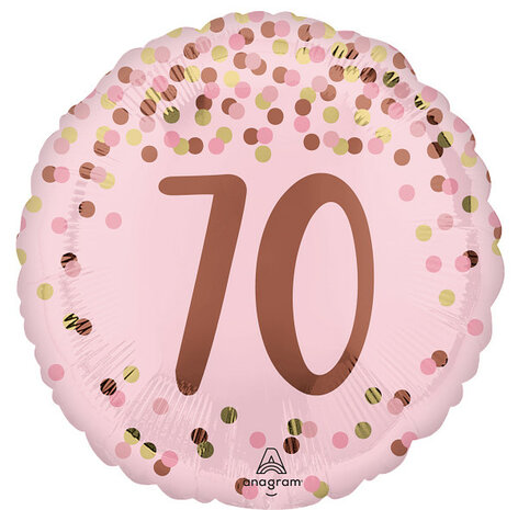 Mooideco - Pretty Pink Birthday - Happy birthday 70 jaar - 18 inch - Anagram