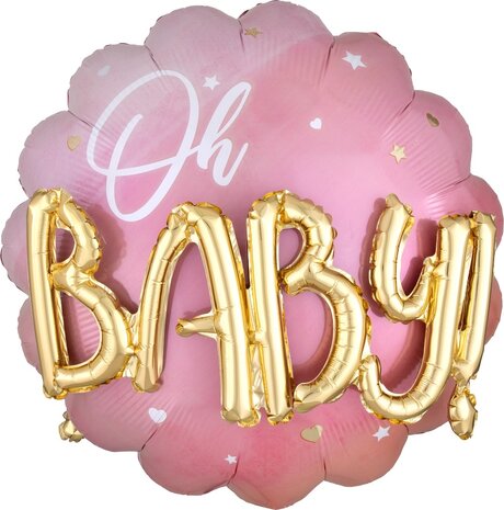 Mooideco - Multi balloon - Pink Baby Girl - 28 inch - P75 Anagram