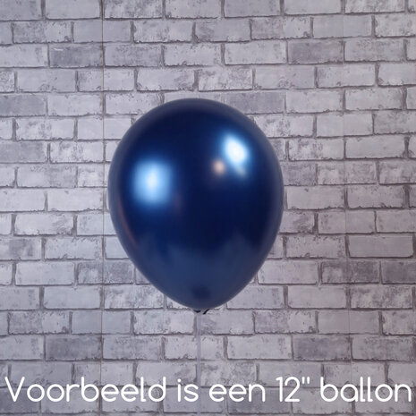 Mooideco - Metallic Navy Flag Blue Anagram ballonnen 12 inch helium ballonnen