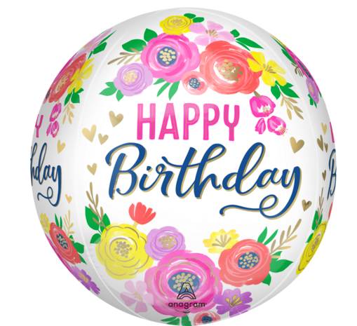 Orbz - Artfull floral - Happy Birthday -  - 16 inch - G20 Anagram (1)
