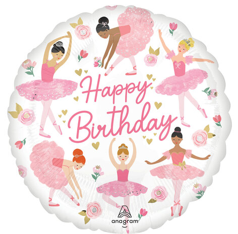 Mooideco - Ballerina Girl - Happy birthday - 18 inch - S40 Anagram