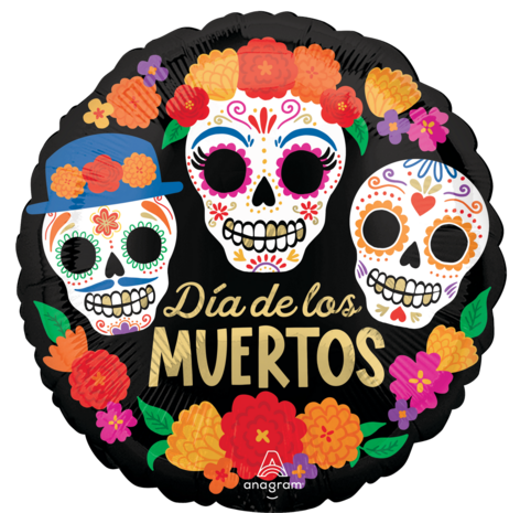 DOTD Bright Flores - Standard Circle - Day of the Dead - 18 inch - S40 - Anagram (1)
