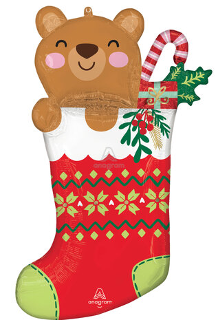 Beary Christmas Stocking - SuperShape - Christmas - 32 inch - P35 - Anagram Balloons (1)