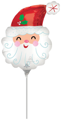Smiley Satin Santa Head - Mini Shape - Christmas - 14 inch - A30 - Anagram Balloons (1)