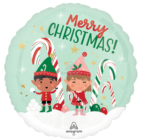 Merry Christmints Elves - Standard HX - Christmas - 18 inch - S40 - Anagram Balloons (1)