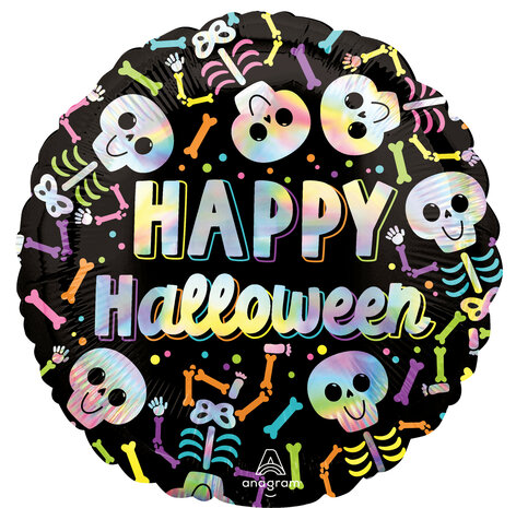 Iridescent Bare Bones Halloween - Standard HX - Halloween - 18 inch - S55 - Anagram Balloons (1)