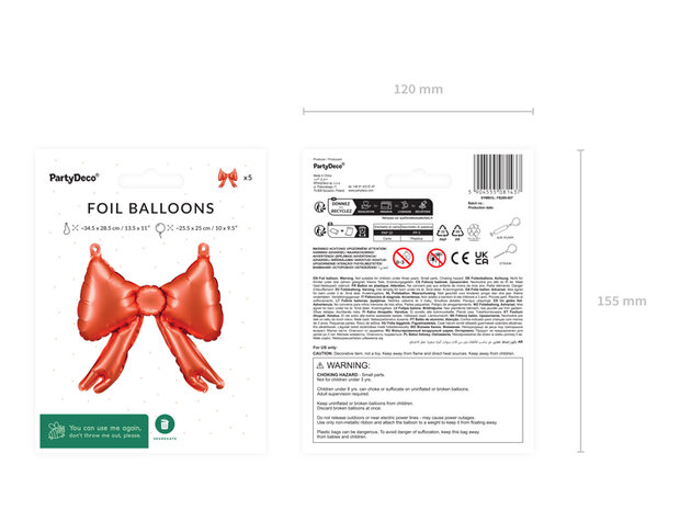 Mooideco - Red bows - 10 inch - Partydeco (5)