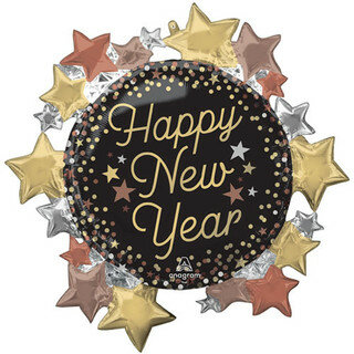Mooideco - Luxe New Year Stars - SuperShape - New Year - 30 inch - P35 - Anagram Balloons