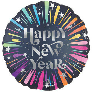 Mooideco - Satin New Years Blast - Standard HX - New Year - 18 inch - S40 - Anagram Balloons 