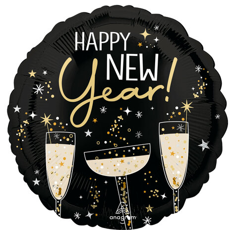 Mooideco - Bubbly New Year - Standard HX - New Year - 18 inch - S40 - Anagram Balloons 