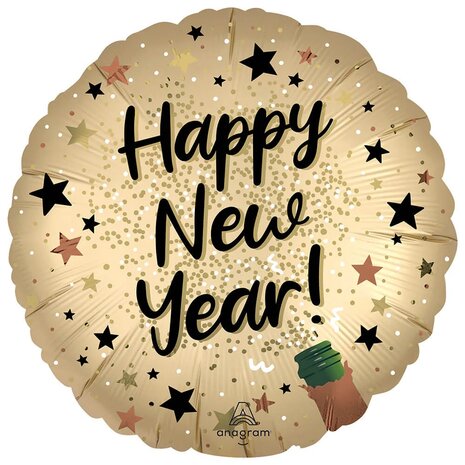 Mooideco - Satin Natural Sparkle - Standard HX - New Year - 18 inch - S40 - Anagram Balloons 