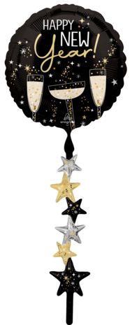 Mooideco - Bubbly New Year - Airwalkers - New Year - 67 inch - P70 - Anagram Balloons