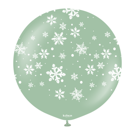 Mooideco - Snowflakes - Wintergreen - Print White - 24 inch - Kalisan 