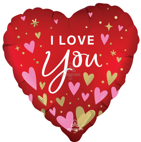 Mooideco - Satin Love You Heartfelt Elegance - Valentine - 18 inch - S40 Anagram balloons