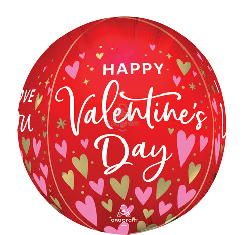 Mooideco - Orbz - Satin Heartfelt Elegance - Valentine - 16 inch - G20 Anagram balloons