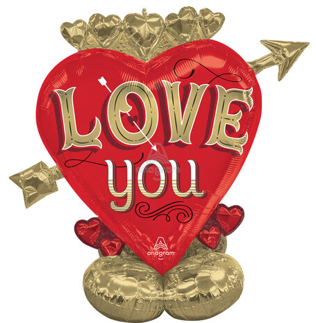 Mooideco - Just My Type Heart &amp; Arrow - Airloonz - Valentine - 46 inch - P71 - Anagram Balloons