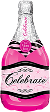 Mooideco - Roze champagne fles folie ballon