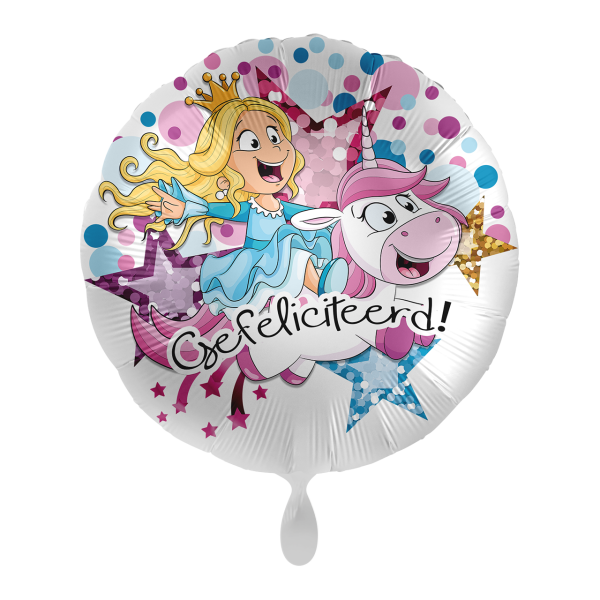 Mooideco - Gefeliciteerd Unicorn &amp; Prinses - 18 inch - everloon (1)