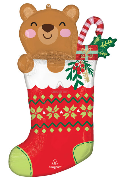 Beary Christmas Stocking - SuperShape - Christmas - 32 inch - P35 - Anagram Balloons (1)