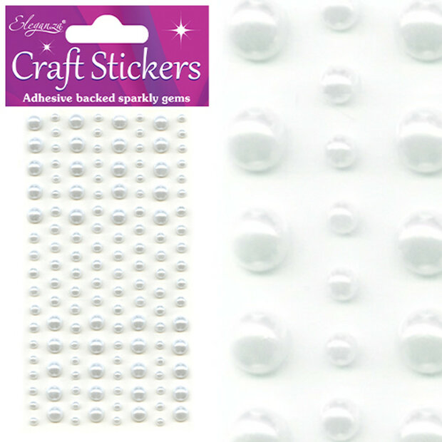 Witte glitter steentjes assortiment - Eleganza (136)