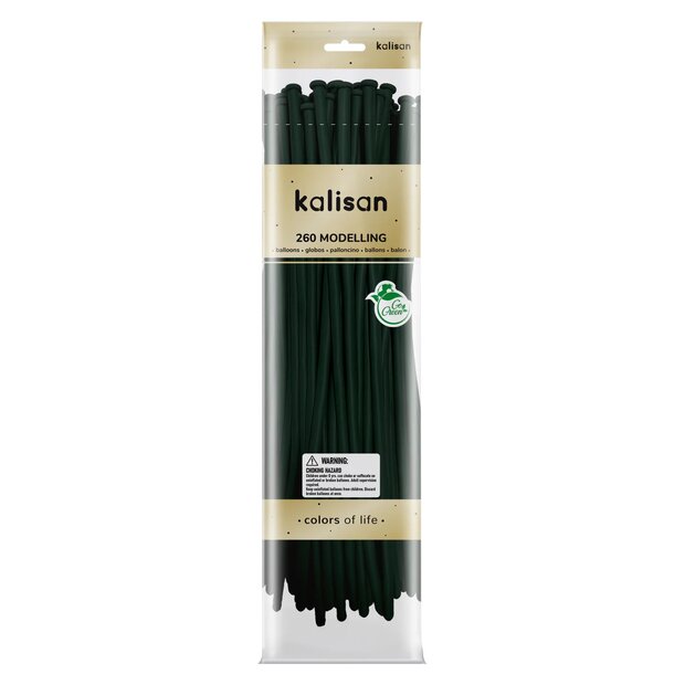 Mooideco - 260 - Standard Dark Green - Nozzle up - Kalisan balloons
