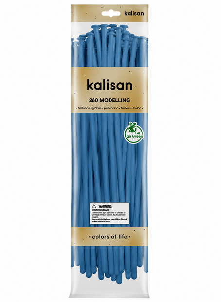 Mooideco - 260 - Retro Deep Blue - Nozzle up - Kalisan balloons