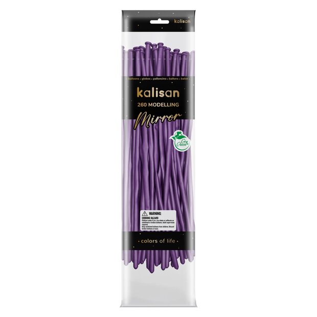 Mooideco - 260 - Mirror Violet - Nozzle up - Kalisan balloons
