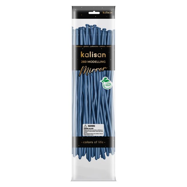 Mooideco - 260 - Mirror Blue - Nozzle up - Kalisan balloons