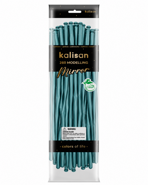 Mooideco - 260 - Mirror Green - Nozzle up - Kalisan balloons