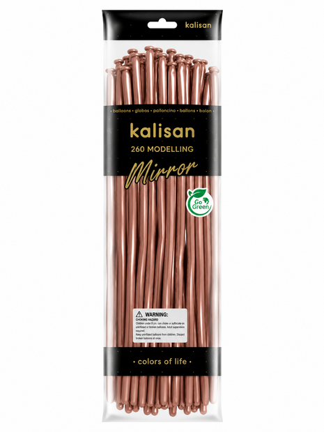 Mooideco - 260 - Mirror Rose Gold - Nozzle up - Kalisan balloons