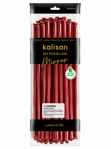 Mooideco - 260 - Mirror Red - Nozzle up - Kalisan balloons