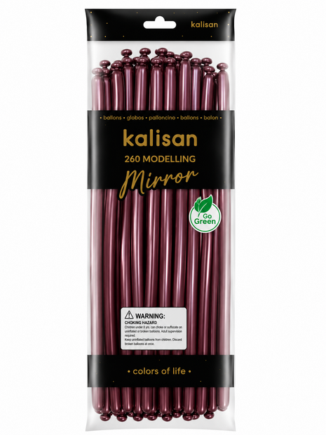 Mooideco - 260 - Mirror Burgundy - Nozzle up - Kalisan balloons