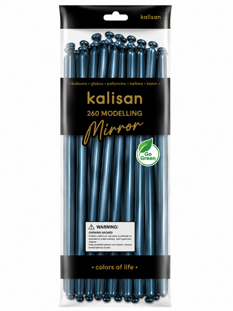 Mooideco - 260 - Mirror Navy Blue - Nozzle up - Kalisan balloons