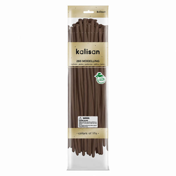 Mooideco - 260 - Standard Chocolate Brown - Nozzle up - Kalisan balloons