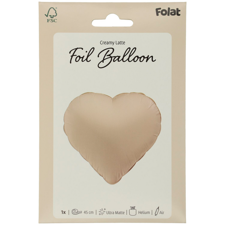 Mooideco - Heart - Creamy Latte - 18 inch - Folat