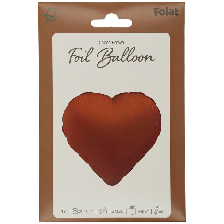 Mooideco - Heart - Chocolate - 18 inch - Folat
