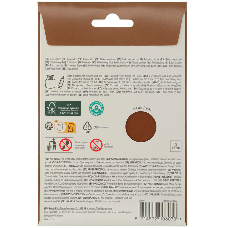Mooideco - Heart - Chocolate - 18 inch - Folat