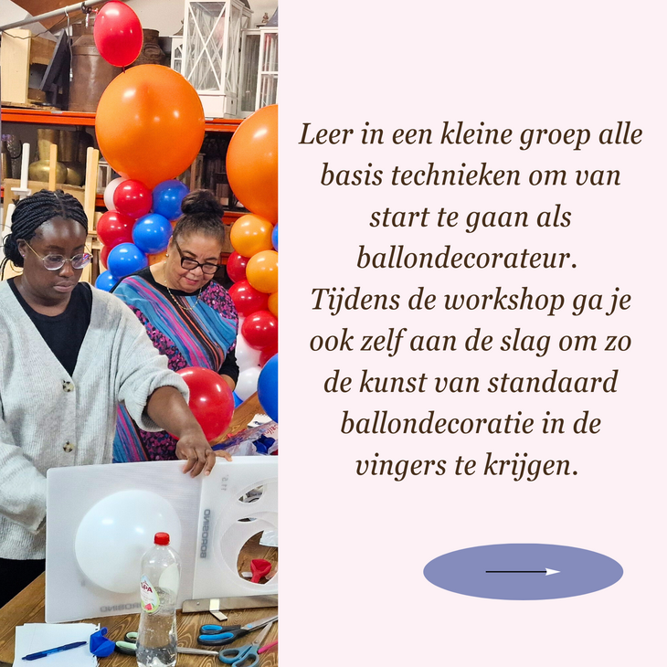 Workshop Balloon Basics - 8 November - 10:00 / 16:00