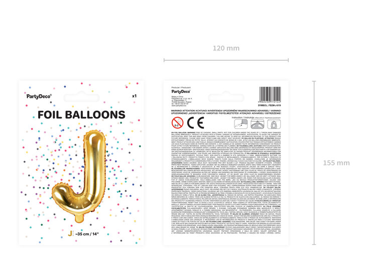 Letter - goud- J