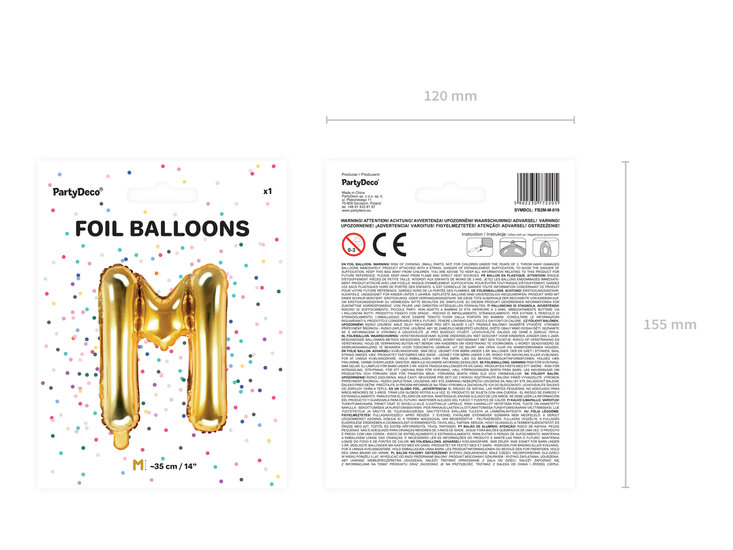 Letter - goud - M