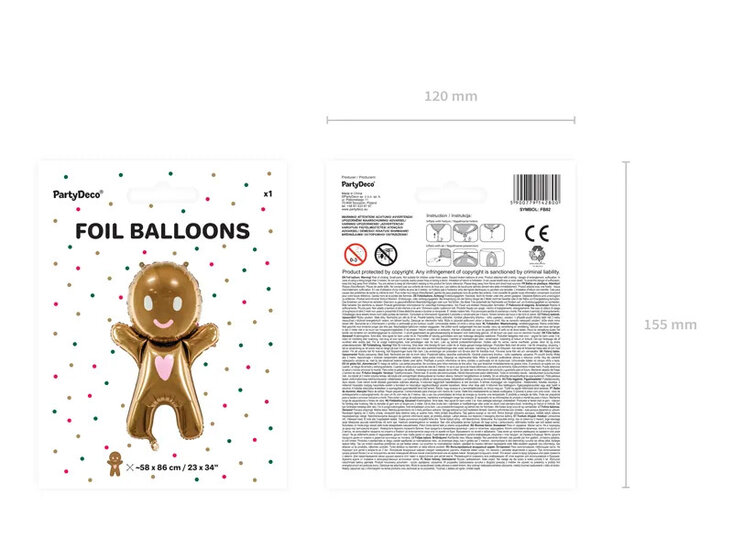 Mooideco - Gingerbread Man - 23 X 34 inch - Party Deco 