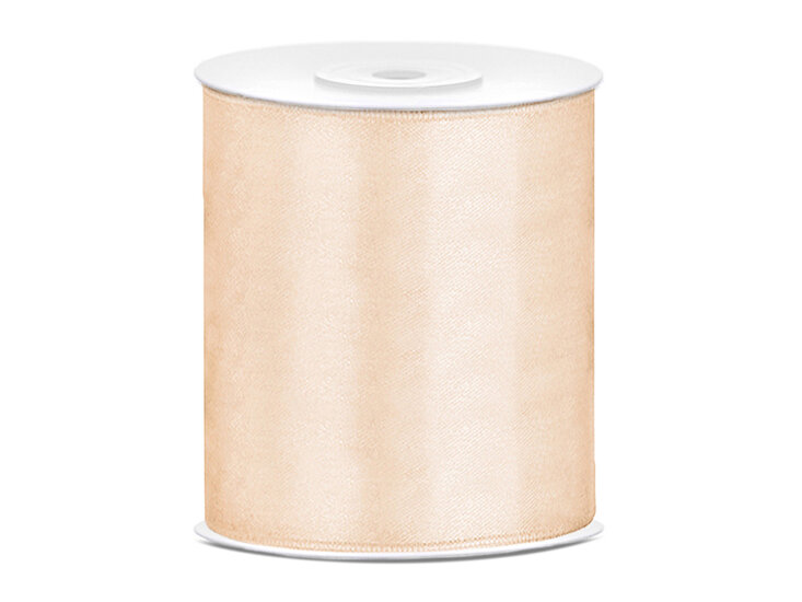 Mooideco - Satijn lint creme 100 mm/10 cm breed