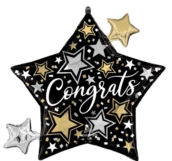 Mooideco - Congrats stars - geslaagd - 29 inch - Anagram (1)
