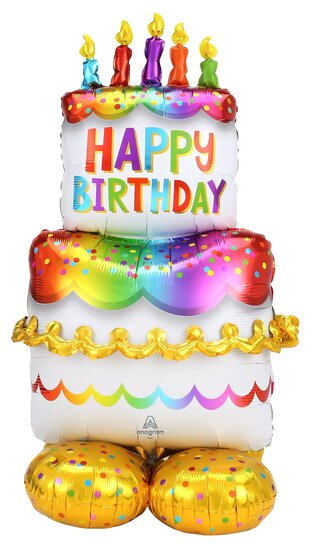 Mooideco - Airloonz - Birthday Cake - Happy Birthday - 53 inch - P70 Anagram